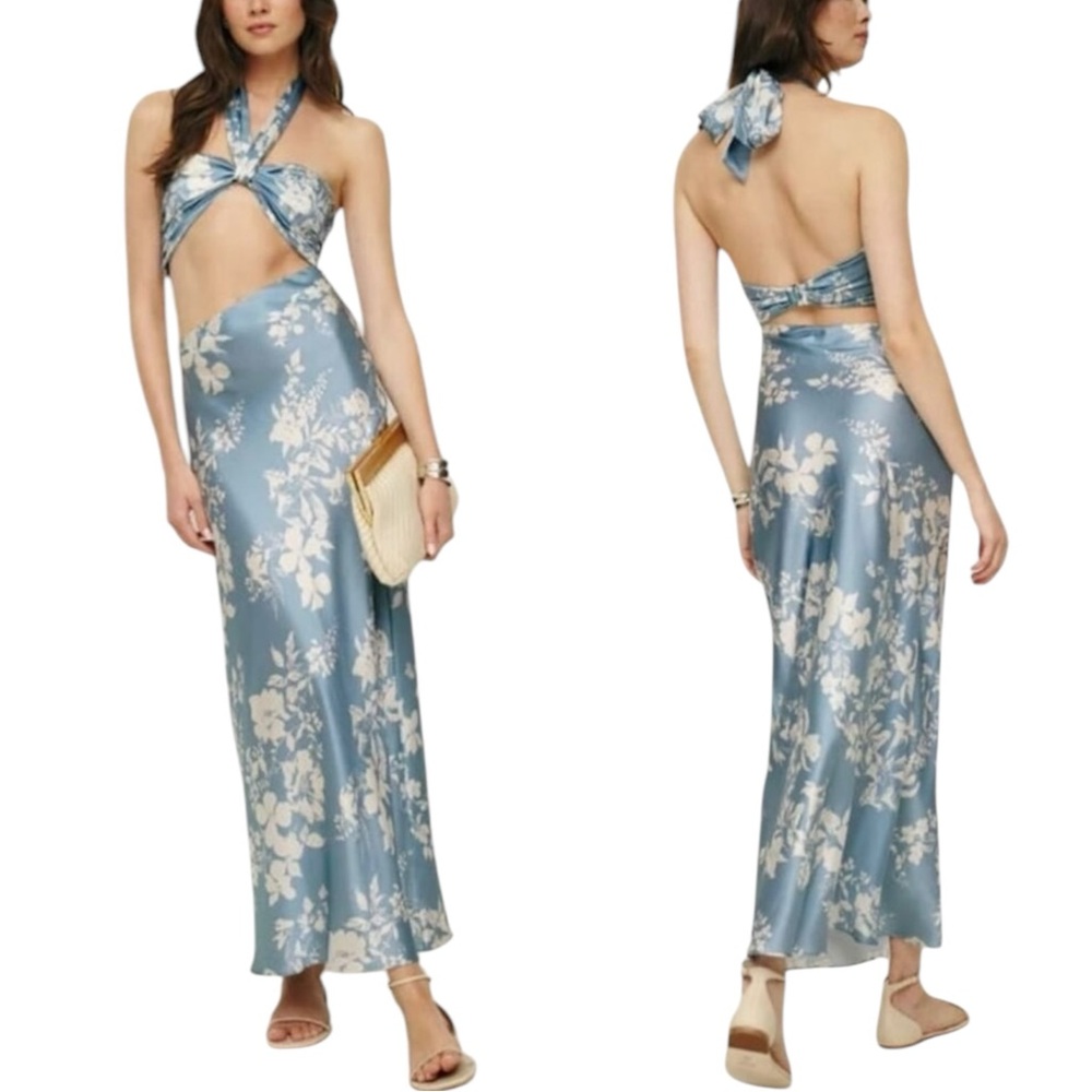 NWT REFORMATION Vivi Silk Maxi Dress in Aliso. Size 2